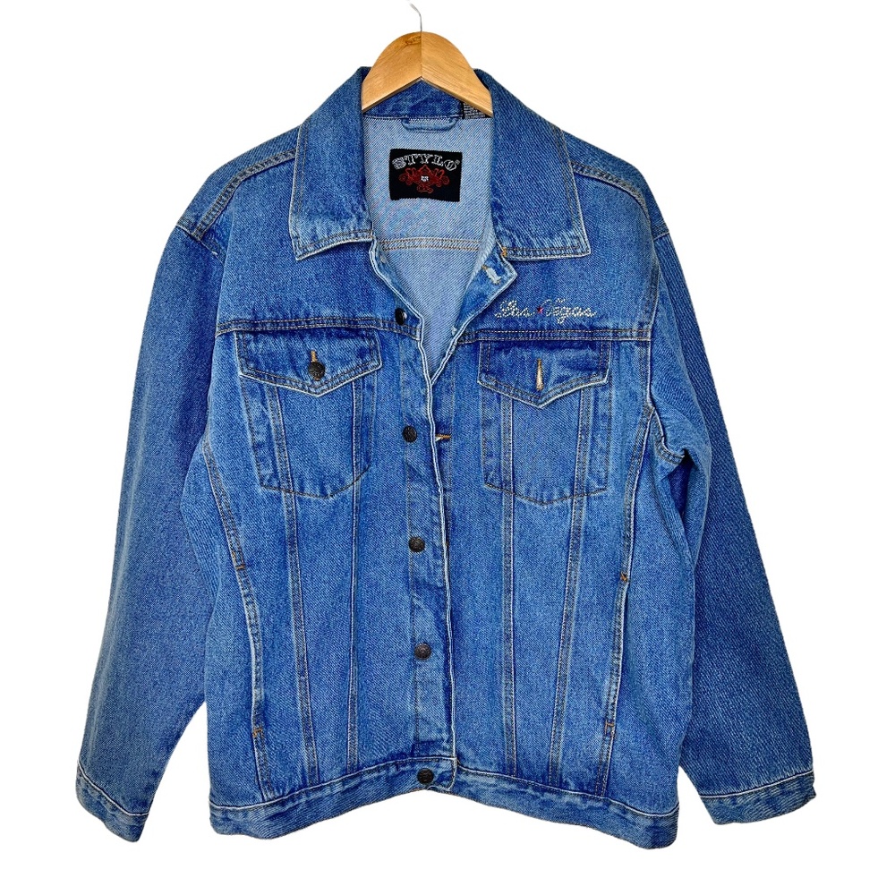 Rhinestone Las Vegas Stylo Trucker Style Jean Jacket